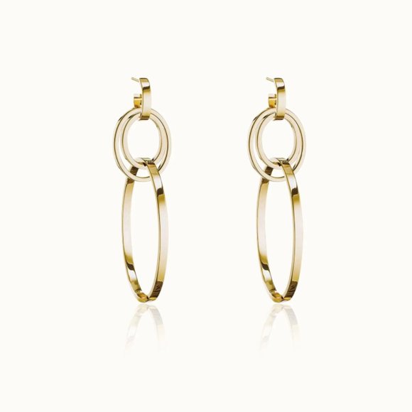 New Vita Fede Cassio Modular Convertible Earrings Gold Stainless Steel - Picture 7 of 13